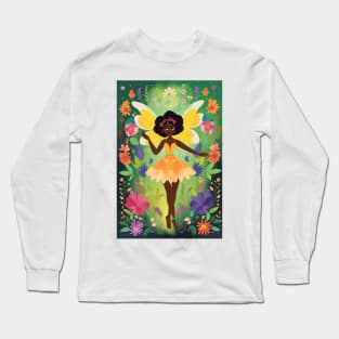 Cute Fairy in the Floral Garden Long Sleeve T-Shirt